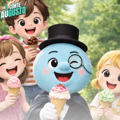 Dal fumetto del Conte Augusto: da piccolo, il gelato con gli altri bambini